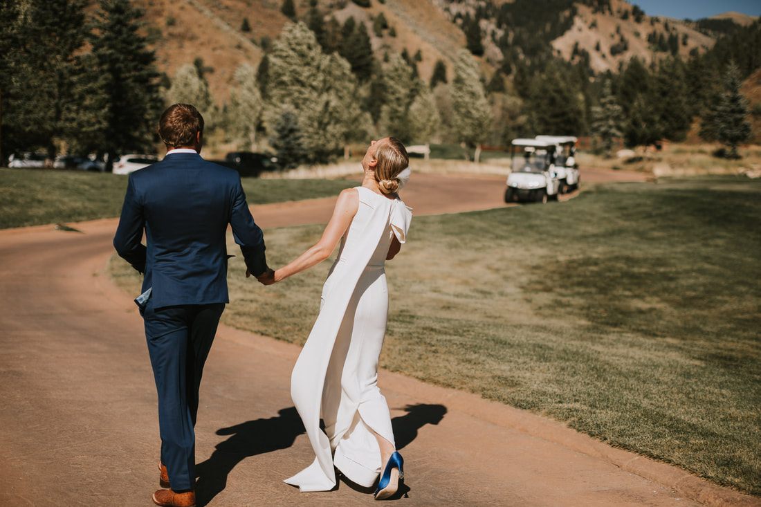 Wide landscape shot of the wedding venue in the valley