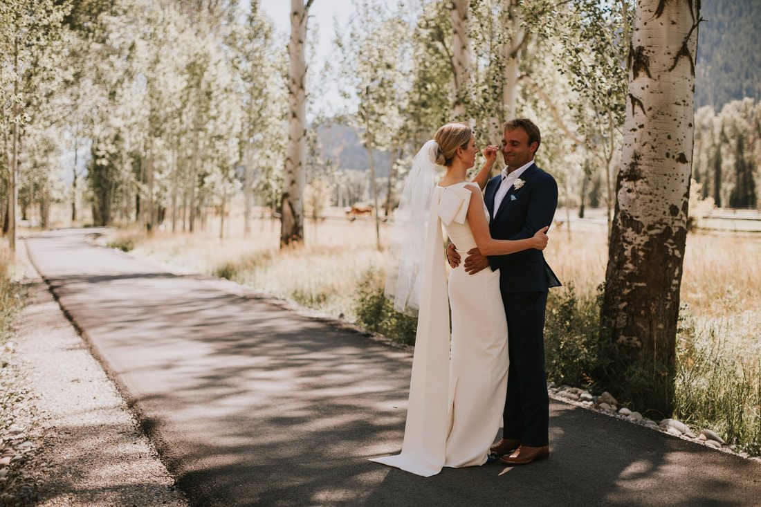Sunset portrait of the couple in Jackson Hole, Wyoming