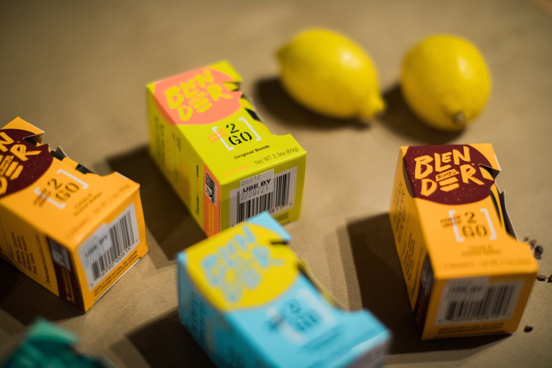 Detail shot highlighting the natural ingredients in a Blender Bombs superfood bomb
