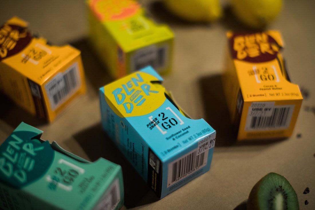 Seattle-based food photography session featuring Blender Bombs superfood snacks