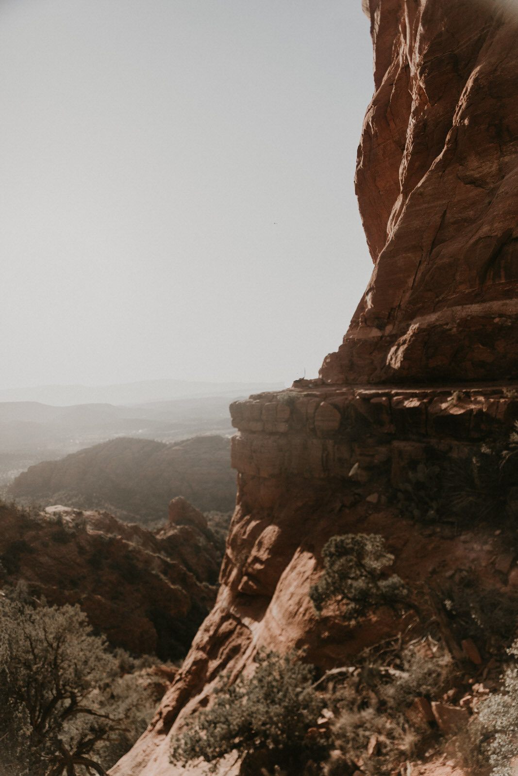 Travel photo of Sedona, Arizona's iconic red rock desert scenery.