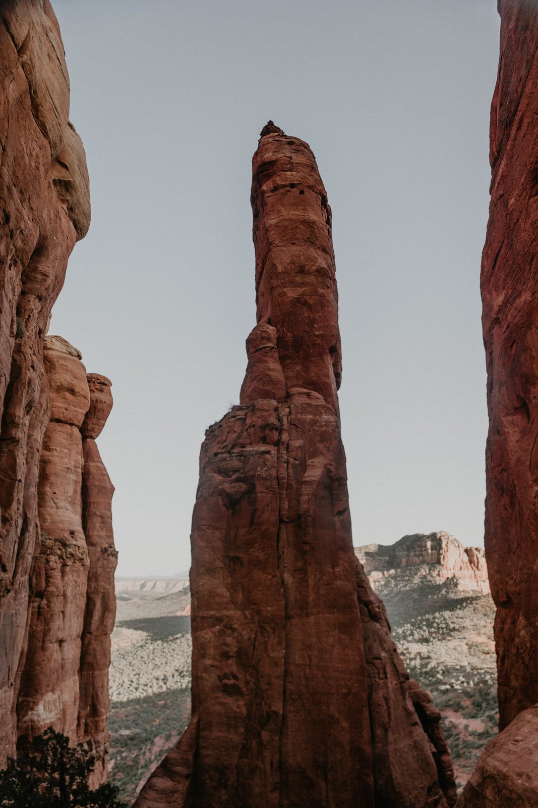 Red rock formations glowing at sunset in Sedona, Arizona.
