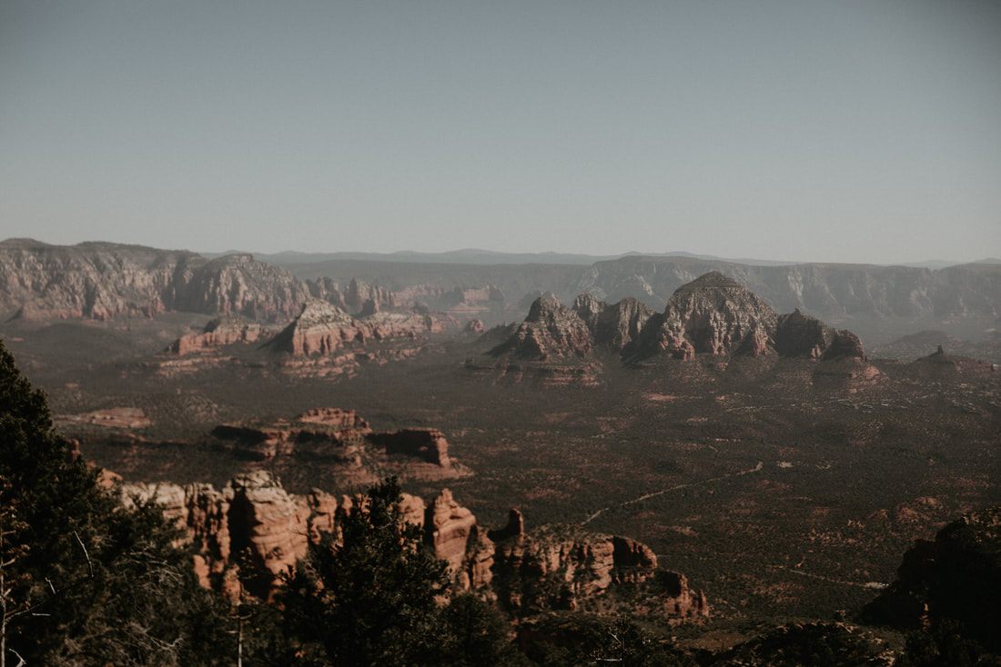 Travel photo of Sedona, Arizona's iconic red rock desert scenery.