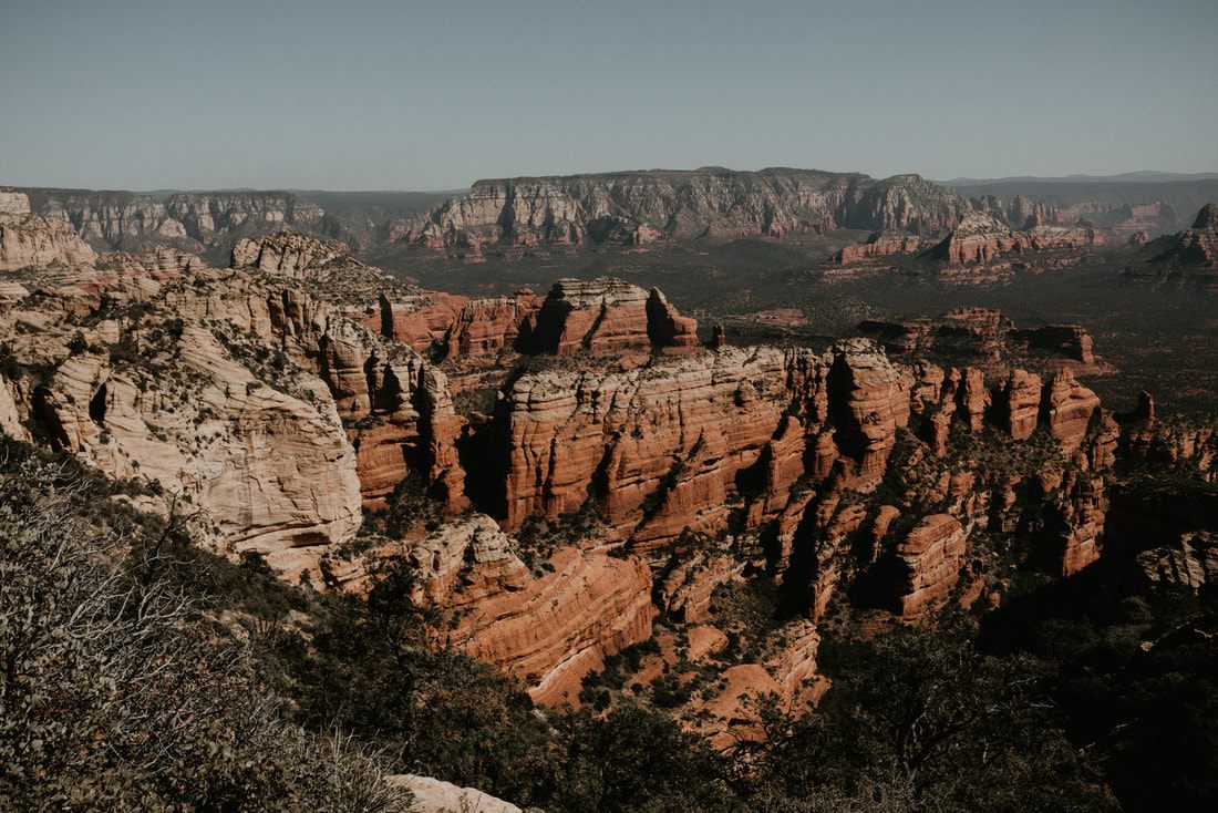 Sedona desert landscape photographed during golden hour.