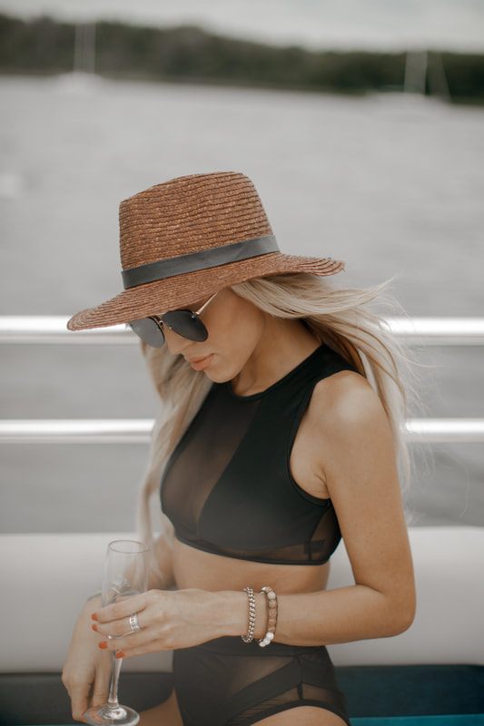 A model posing in a swimsuit for the Bikini Beach Australia social media campaign