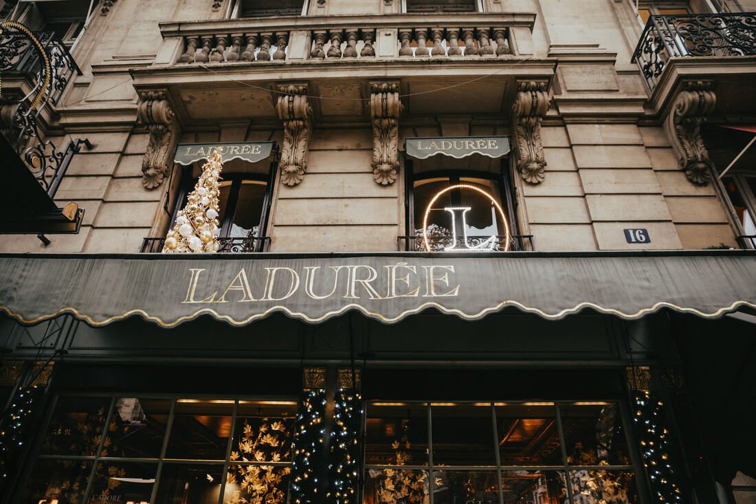 Ornate architecture along a Paris street at golden hour (another frame from the trip)