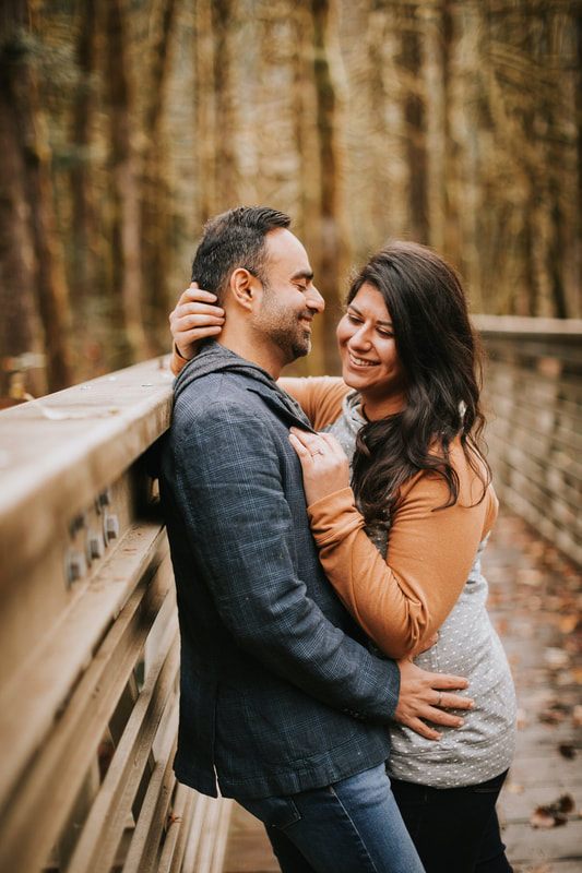 Final sunset portrait of the couple at That PNW Cabin