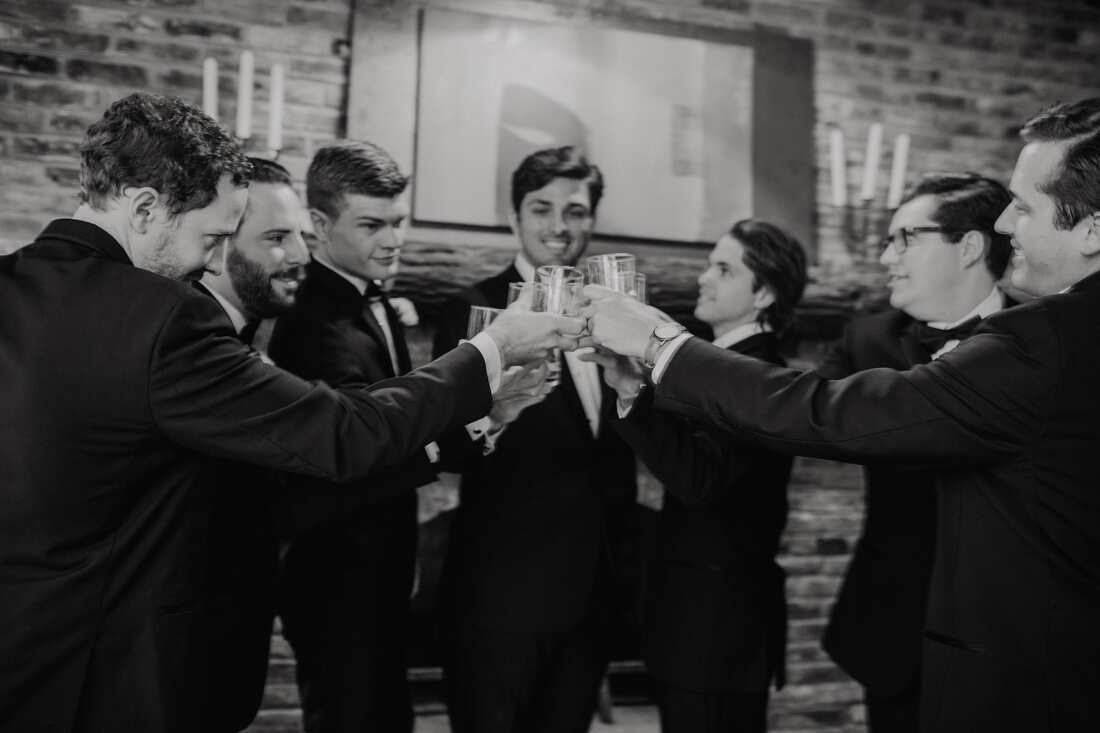 Bridal party candid moment before the Nashville ceremony