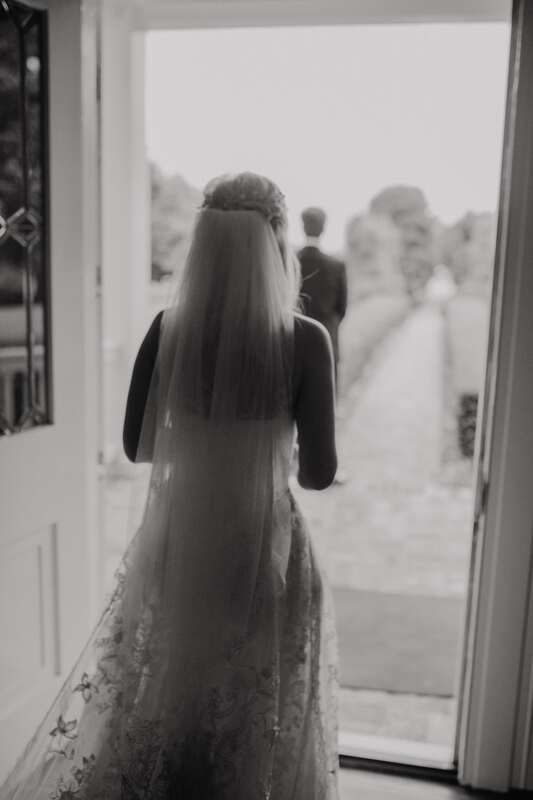 Bride and groom exchanging vows during their Nashville ceremony