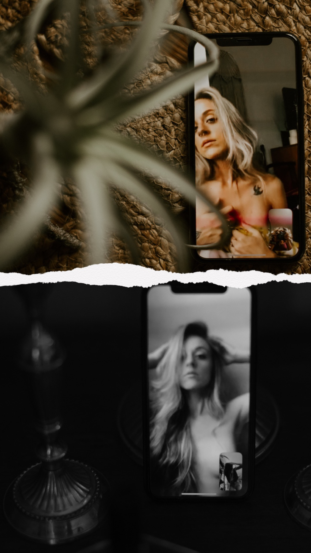 Close-up creative portrait from the remote FaceTime photo session
