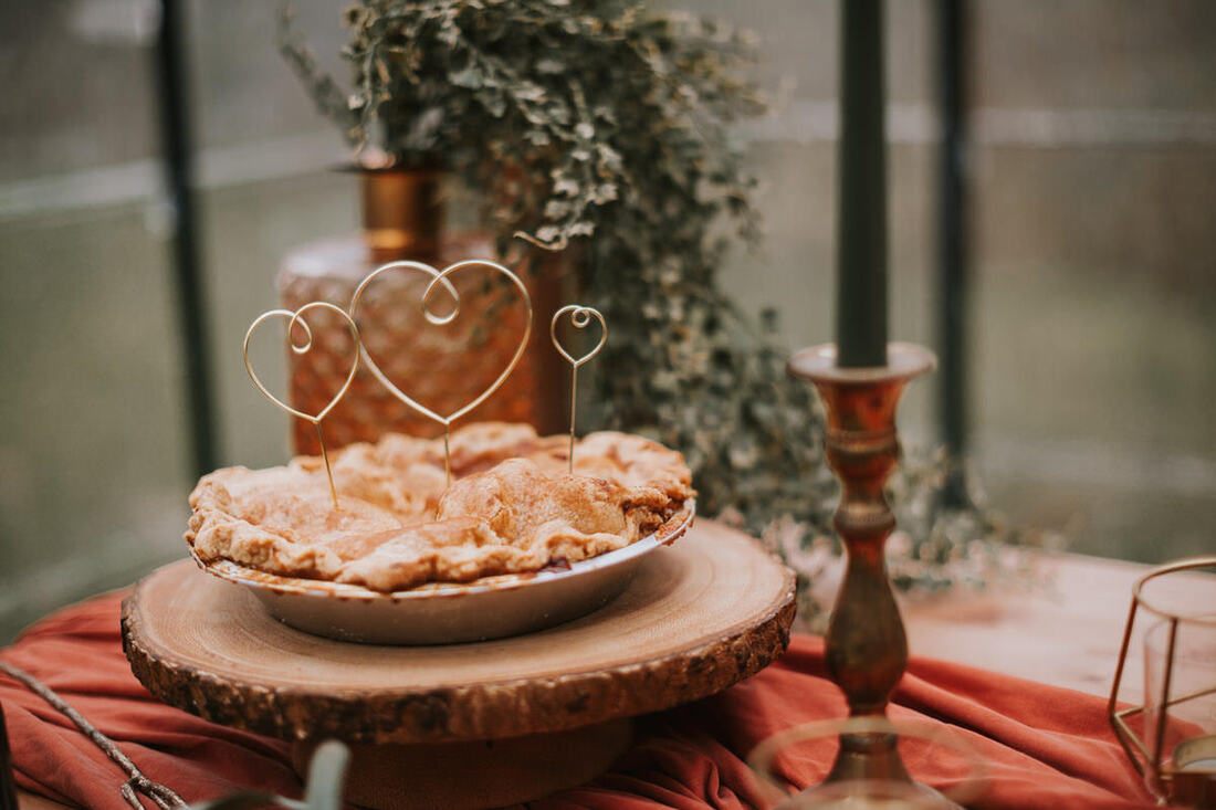 Couple exchanging rings during their intimate A-frame elopement