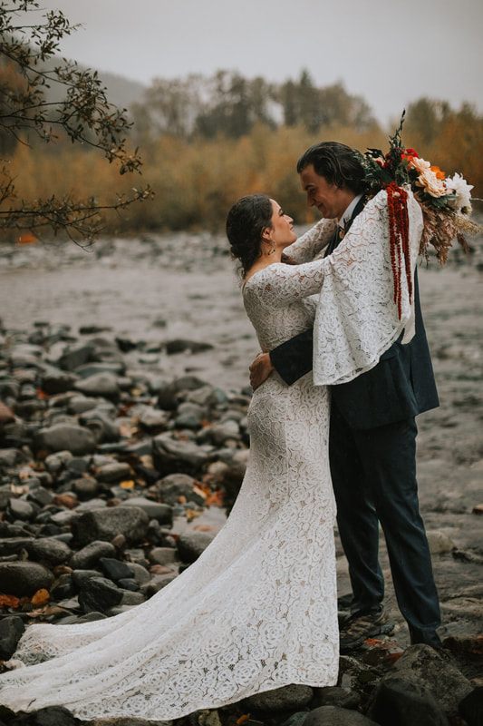 Cozy interior moment inside the A-frame cabin after the ceremony