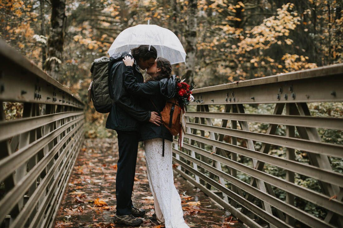 Final portrait of Shelby and Nick at their A-frame cabin elopement