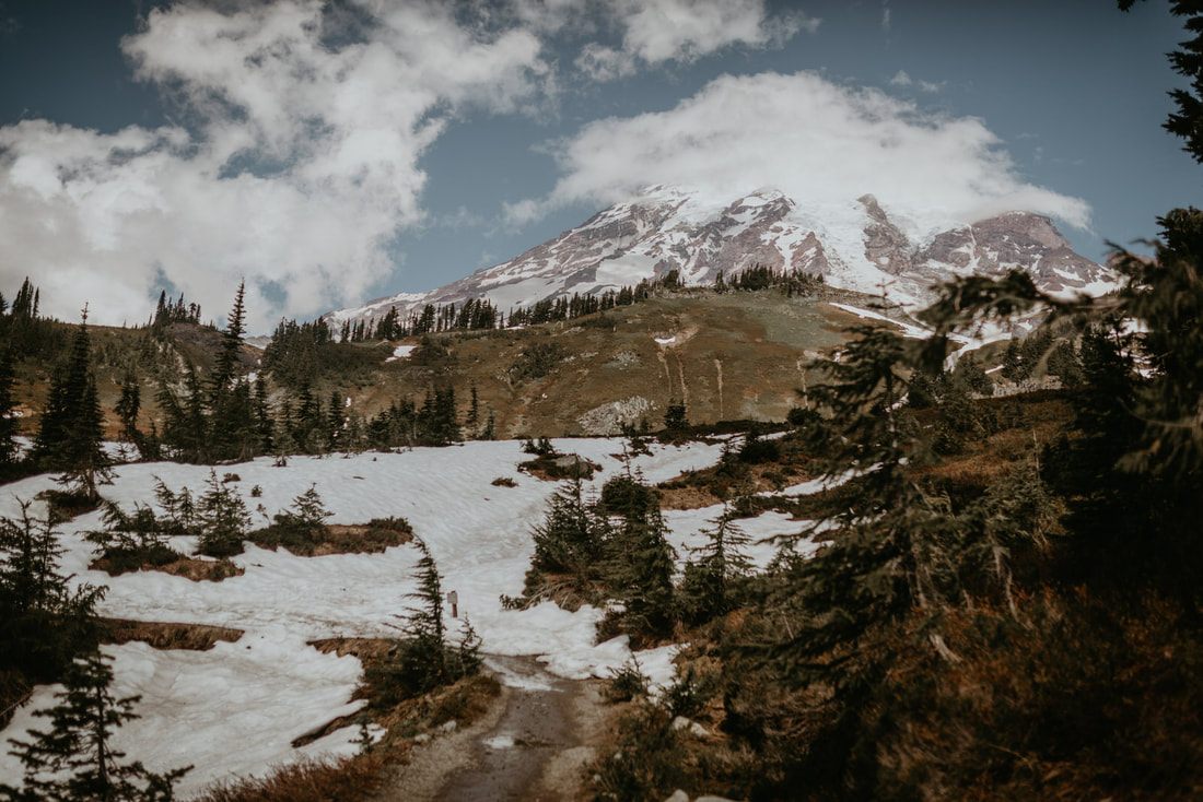 Sweeping alpine landscape captured while scouting Mount Rainier for a wedding