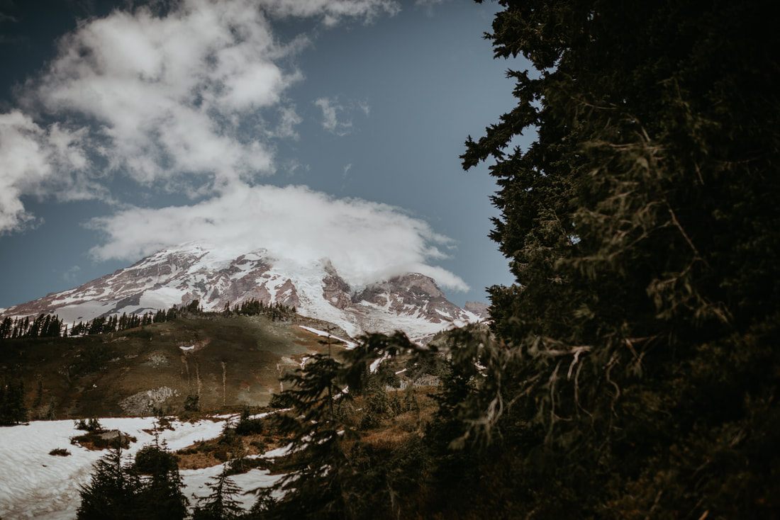 Another angle of the panoramic Mount Rainier view scouted for a wedding session