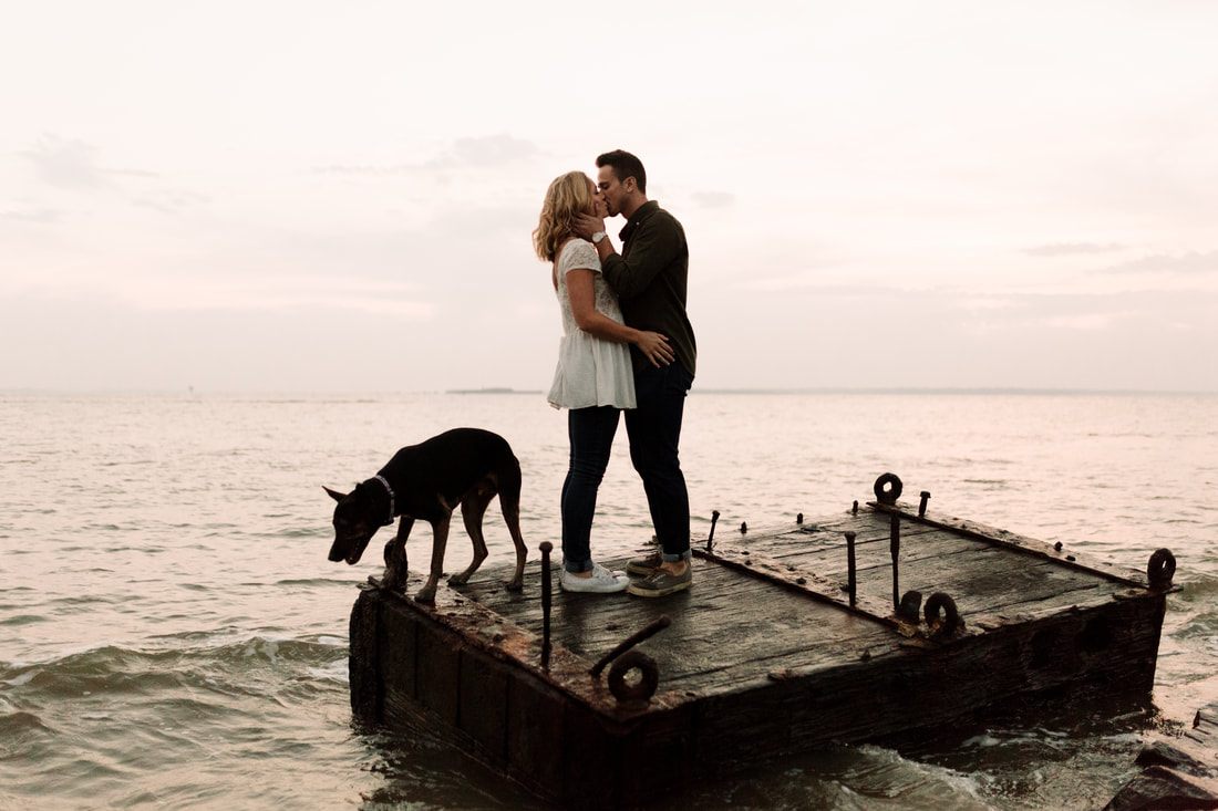 Final portrait of Madison and Ashley on Sullivan's Island as their engagement session wrapped