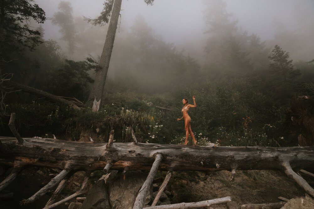 Portrait session in the Pacific Northwest rainforest