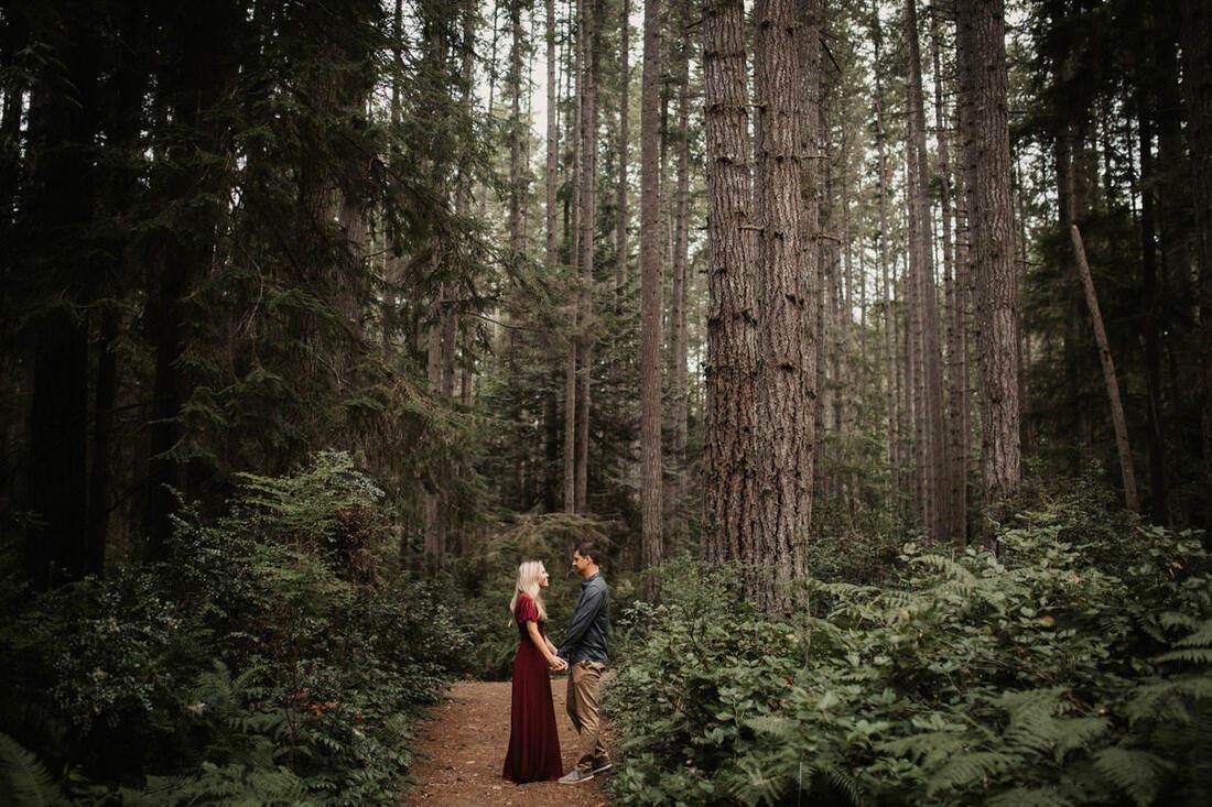 The couple's silhouette against the Puget Sound as the light faded