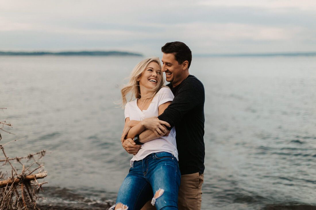 The couple enjoying the view during the ferry ride to Bainbridge Island