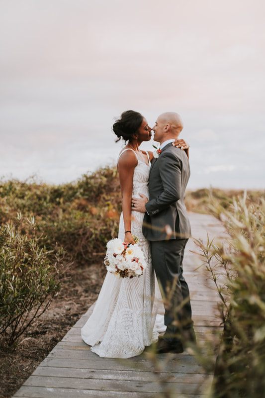 Guests gathered for the small intimate beach ceremony in Charleston, from another moment of the weekend