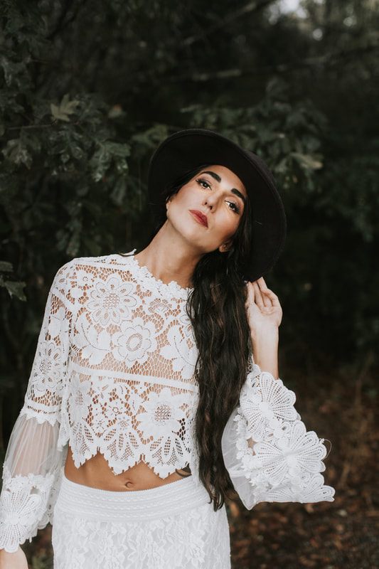 Romantic bridal portrait with soft, editorial styling