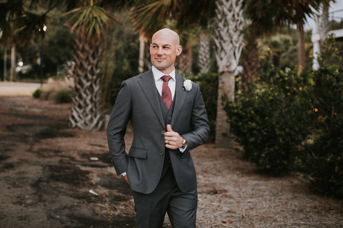 Wide shot of the beach house rented for the Charleston elopement weekend, one more frame from the day