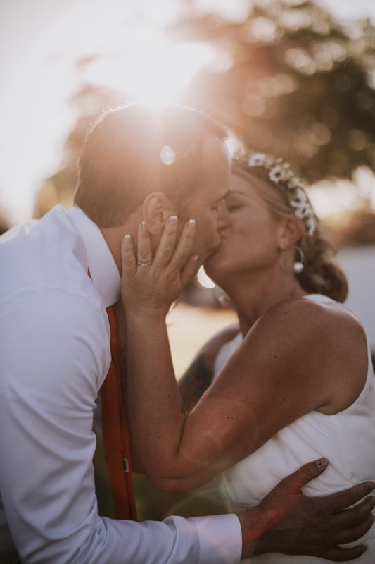 Tomi and Daniel sharing a close moment during their Moses Lake micro wedding.