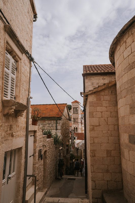 Photo of a view of the island of Hvar from the water in Croatia