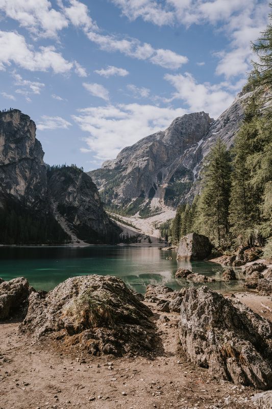Rugged mountain ridges of the Dolomites, Italy