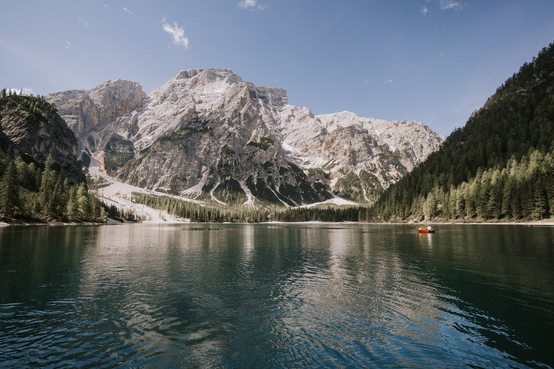 Dramatic peak in the Dolomites mountain range