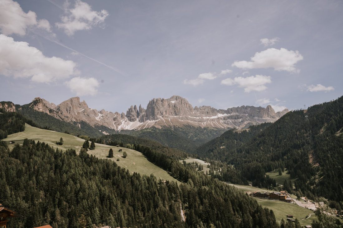 Blue alpine lake in the Italian Dolomites