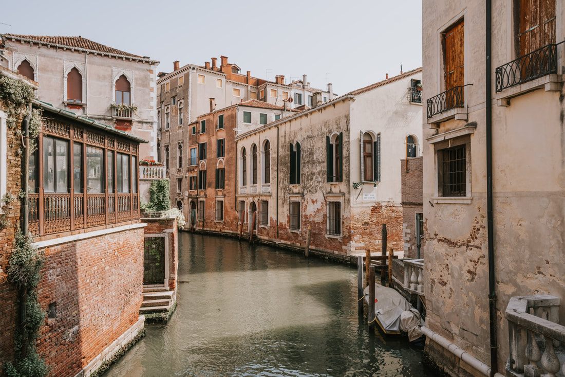 Historic Venice architecture reflected in the canal water