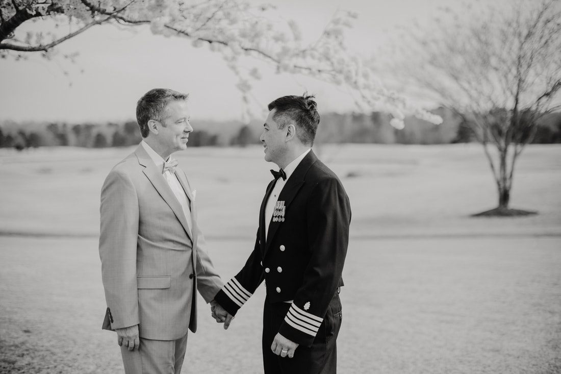 Fritz and Christopher share a quiet moment before their ceremony.