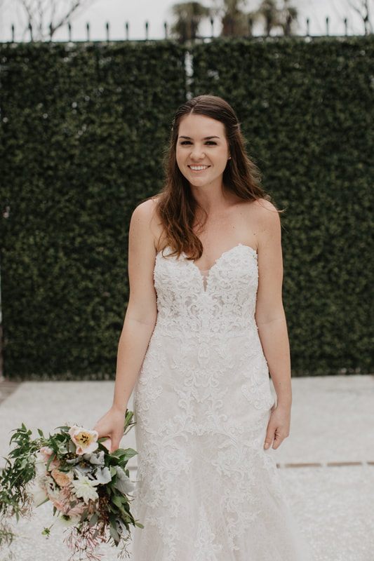 Bridal bouquet detail with garden roses at Gadsden House
