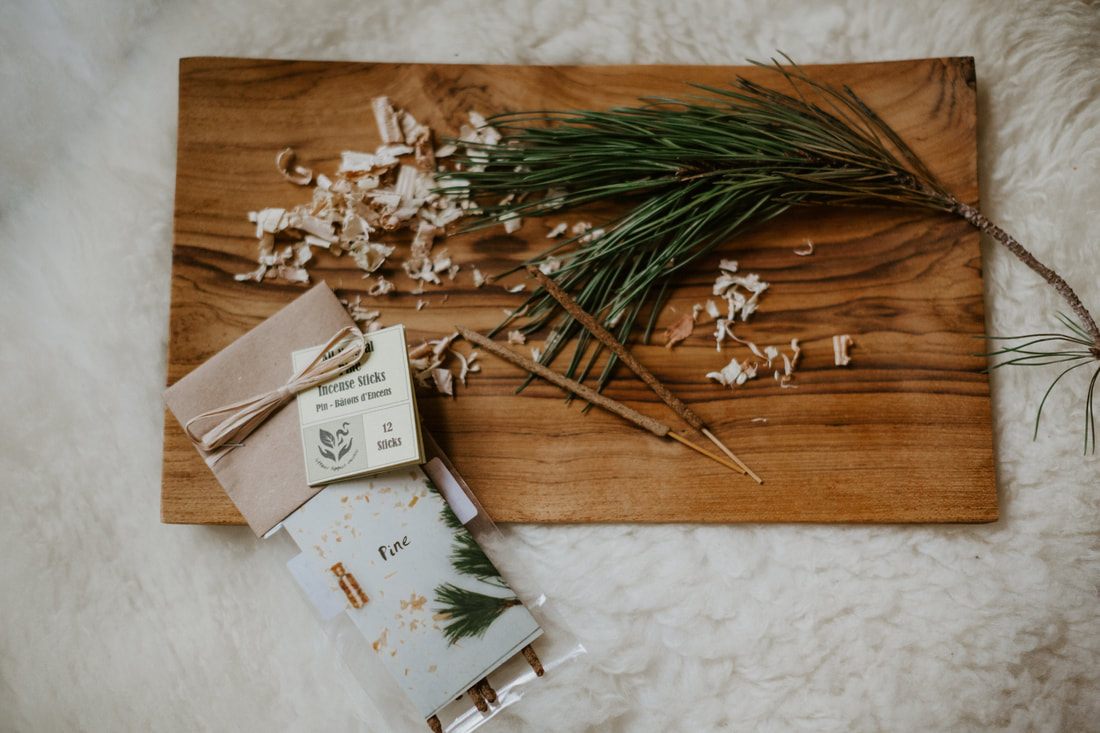 Leftover Hippies incense bundle photographed with natural botanical props