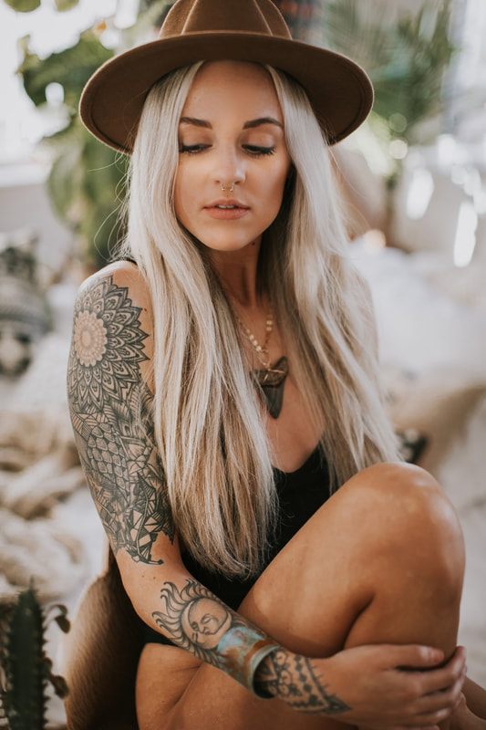 Commercial portrait of Samantha wearing DeeRuel jewelry