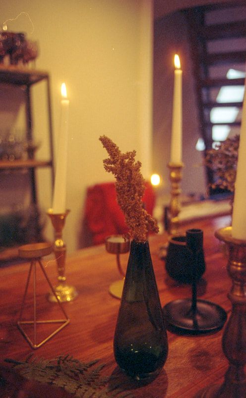 Interior detail of the Pacific Northwest cabin captured on film