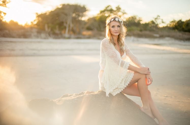 Editorial-style fashion image featuring a Free People look