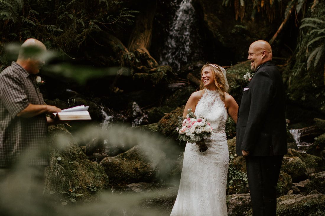 Chris and Shannon laugh together during a candid moment of their elopement.