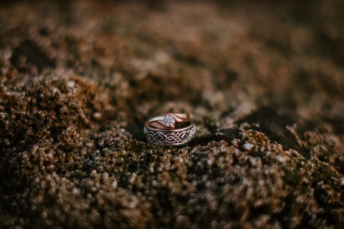 A close-up portrait of Chris and Shannon during their sunset elopement.