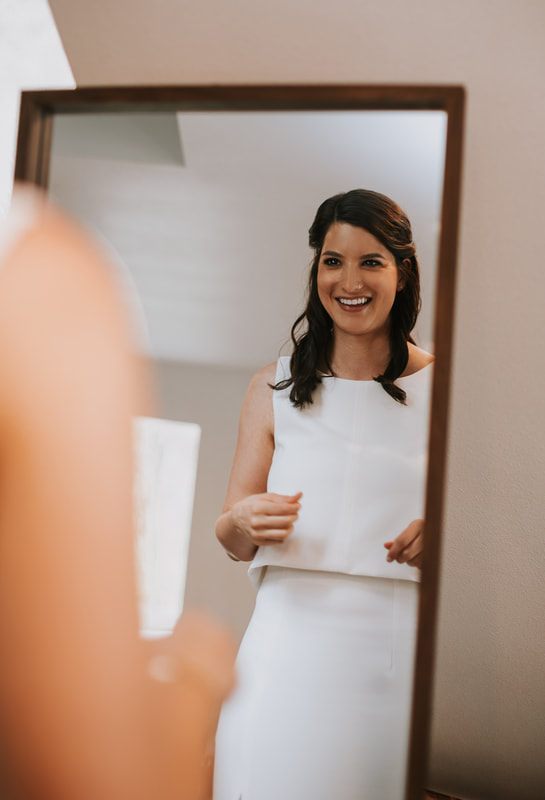 Couple sharing a first look moment at their Washington elopement