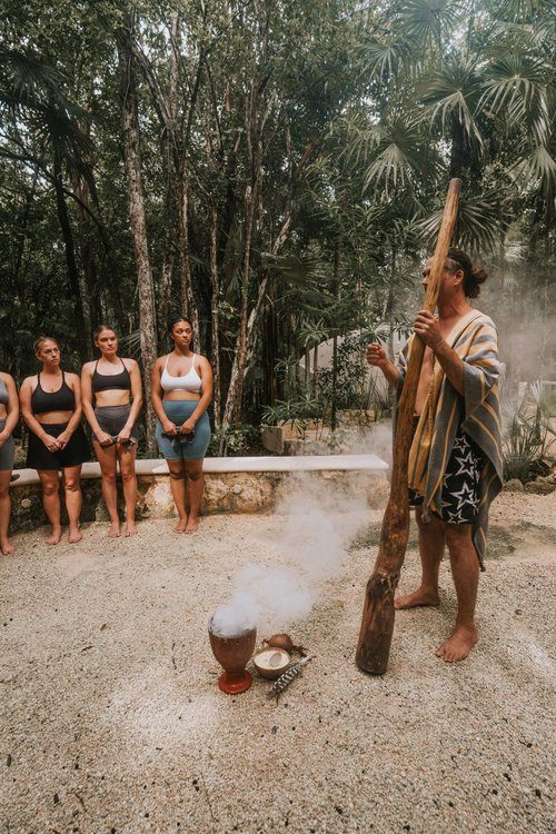 Mayan ceremony with local guides in Tulum
