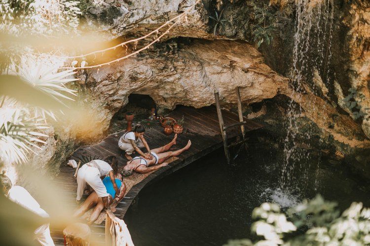 Mayan ceremony with local guides in Tulum