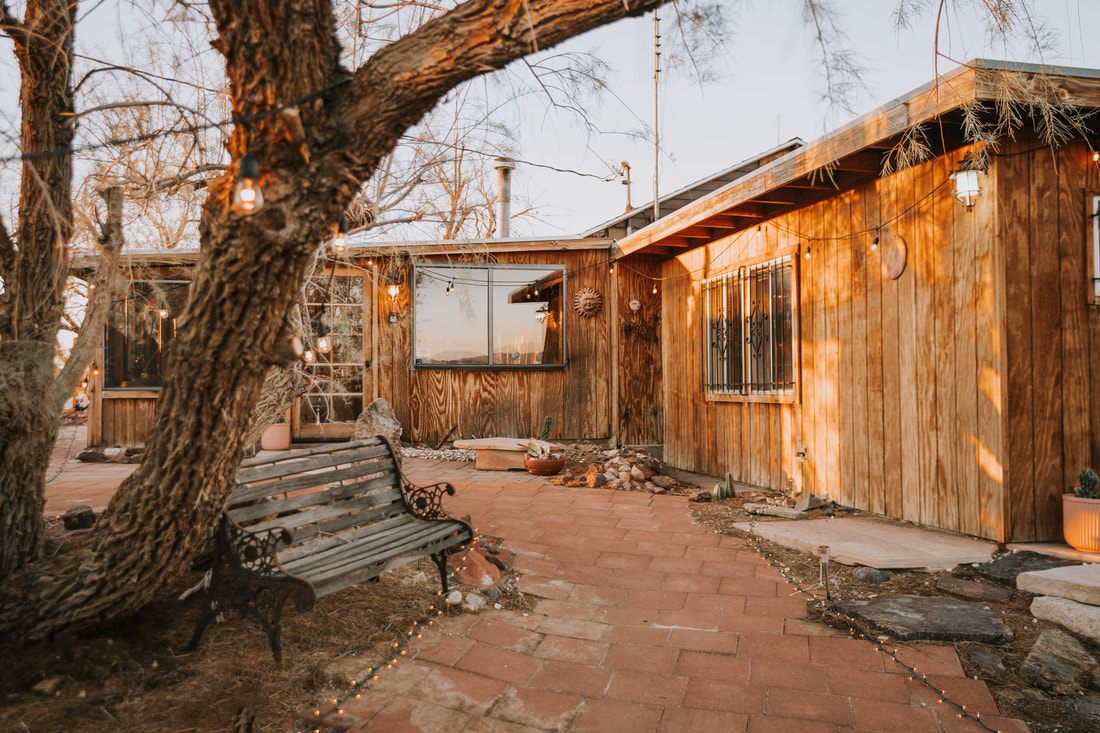 Stained glass studio inside the Joshua Tree desert property
