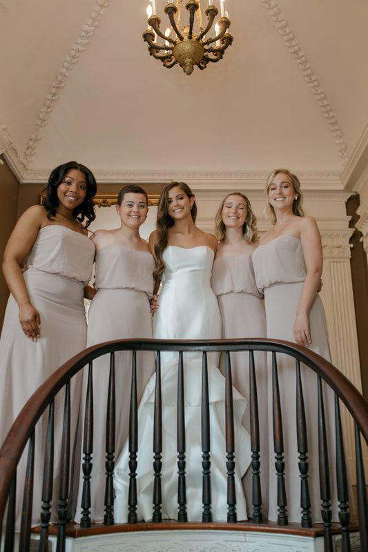 Tyler and Emily sharing a first look moment on their Charleston wedding day