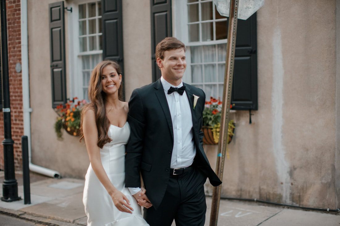 Wedding ceremony moment as Tyler and Emily exchange vows in Charleston