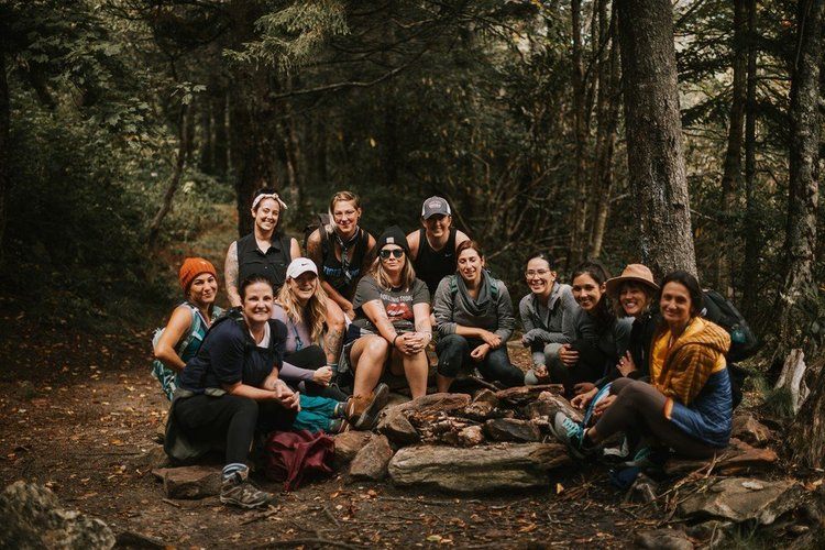 Group of women on the Asheville women's retreat