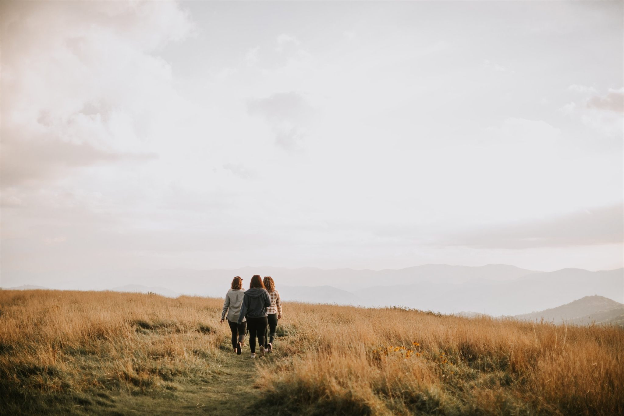 Sunset picnic at Max Patch on an Asheville women's retreat