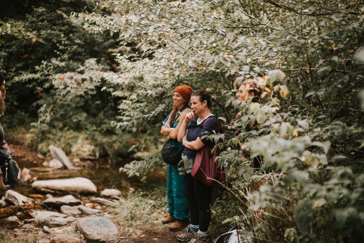 Group of women on the Asheville women's retreat