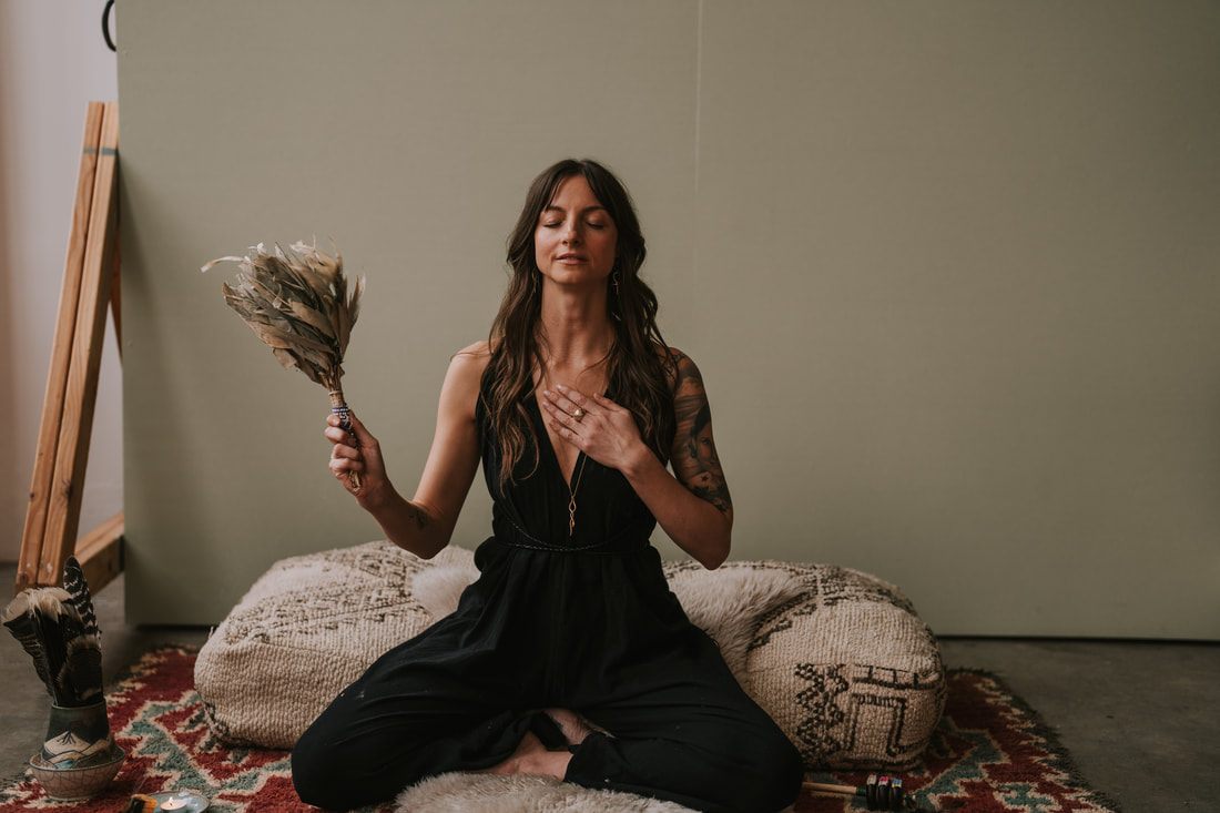 Celeste gestures expressively during her Seattle branding photography session.